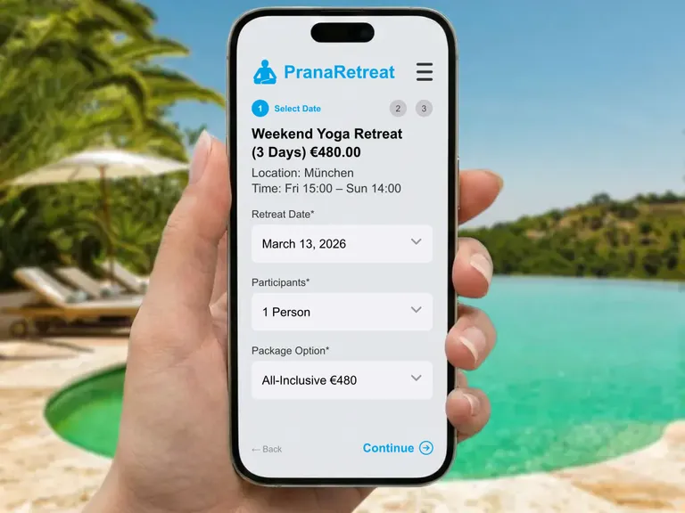 Yoga retreat booking calendar and online payment system for yoga teachers