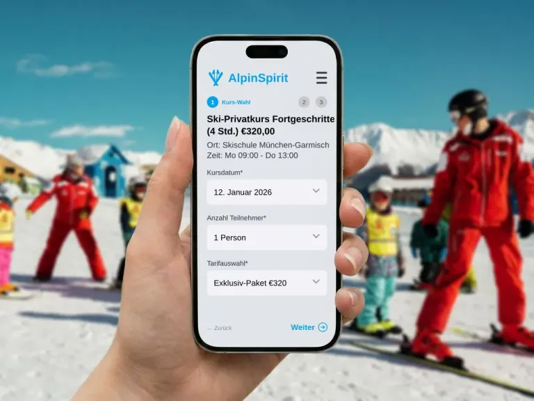 Online Kursbuchungssystem für Skischulen mit Echtzeit Verfügbarkeit und Warteliste