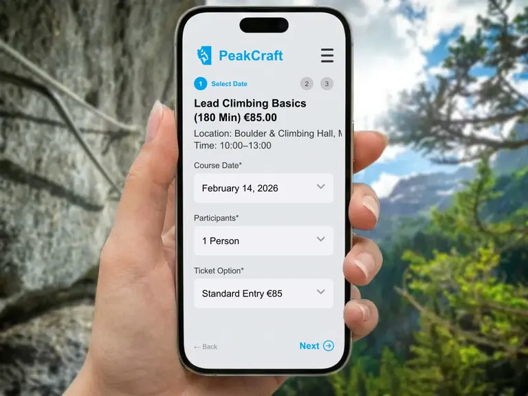 Efficient management of climbing courses and bouldering sessions with digital participant lists