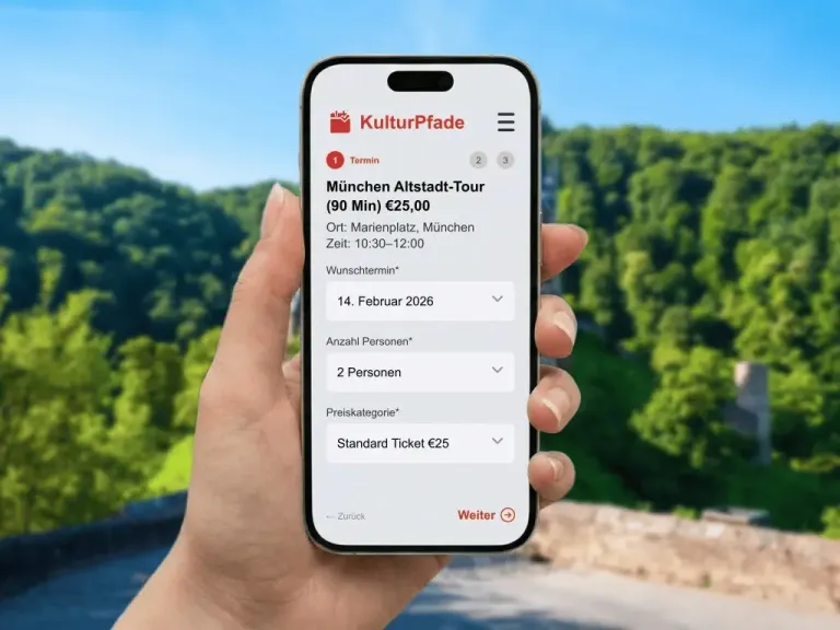 Online ticket booking and spontaneous reservation for city tours on a smartphone