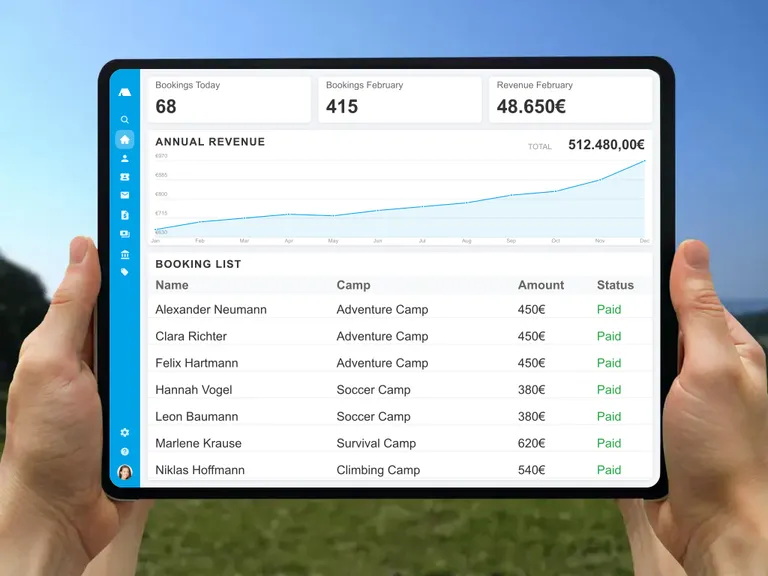 Automated invoicing and installment payments for children's camps and holiday activities with digital payment options
