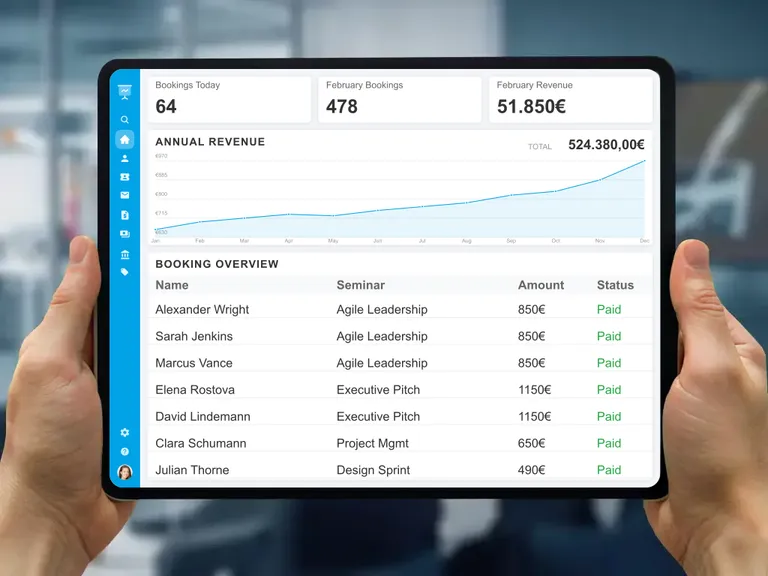 Automated e-invoicing and online payment processing for seminar organizers with DATEV interface