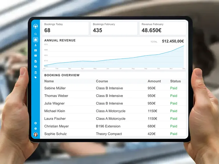 Digital accounting for driving schools with e-invoicing and DATEV interface