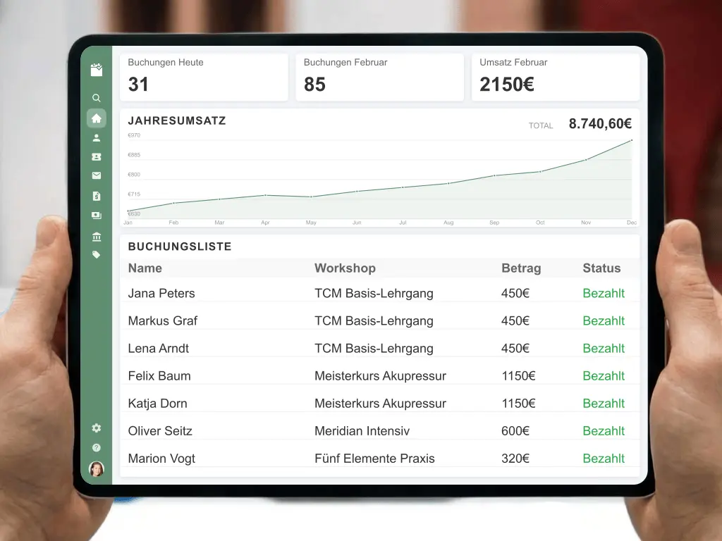 Automatisierte Rechnungserstellung und digitale Teilnehmerlisten für Heilpraktiker und Akupressur-Kurse