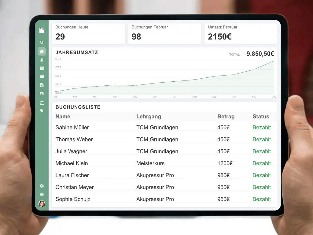 Professionelle TCM Fortbildung und Qi Gong Kursverwaltung für Akupressur Workshops mit digitaler Teilnehmerliste