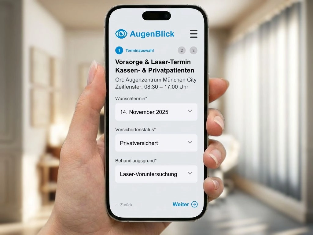 Augenarzt Terminvereinbarung online zur Entlastung des Empfangs und Reduzierung von Telefonanrufen in der Praxis