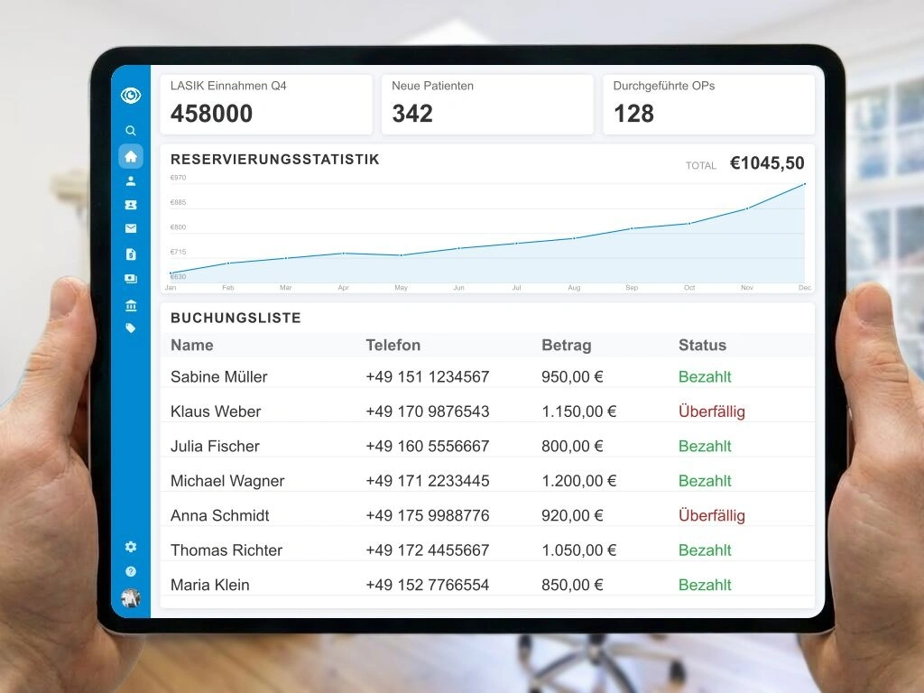 Organisation von Sehschule Gruppenkursen und Augenlaser Infoabenden mit digitaler Teilnehmerverwaltung und Zertifikaten
