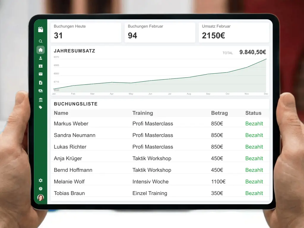 Digitale Turnierverwaltung und Buchhaltung für Billard-Salons mit E-Rechnung und Gutscheinverkauf