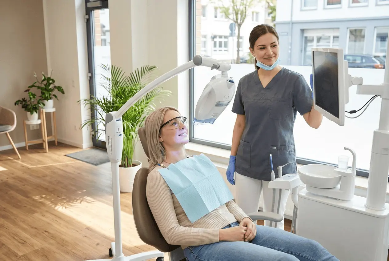 Software Dashboard für Terminverwaltung und Online-Buchung in einem kosmetischen Bleaching Studio für weiße Zähne