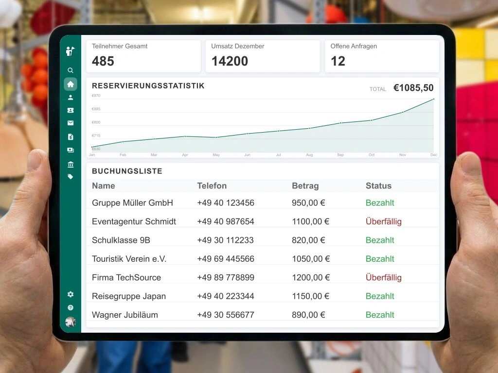 Digitale Teilnehmerliste und Check-in für Gästeführer am Treffpunkt