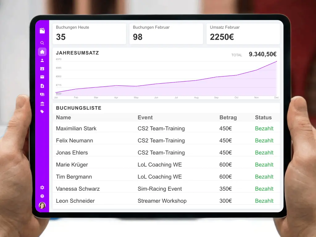 Clan Bootcamp Gaming Lounge Event Organisation E-Sport Turnier Teilnehmerliste LAN Party Management