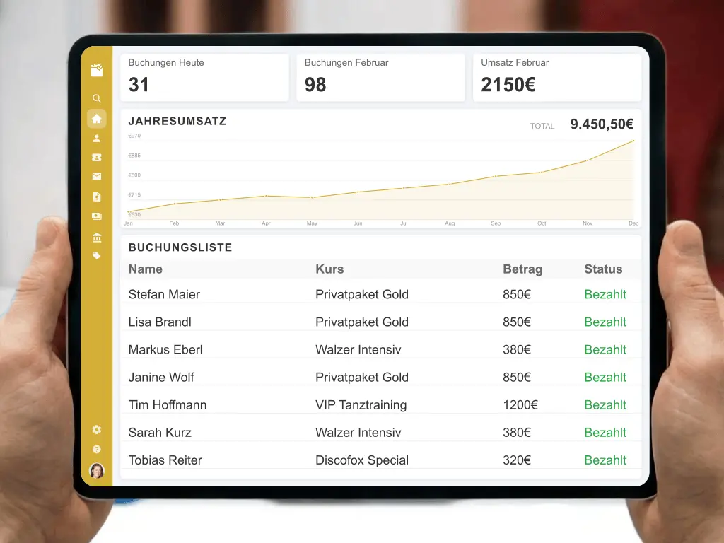 Verlobtes Paar bucht online einen Crashkurs für den Hochzeitstanz und kauft Tanzschuhe dazu