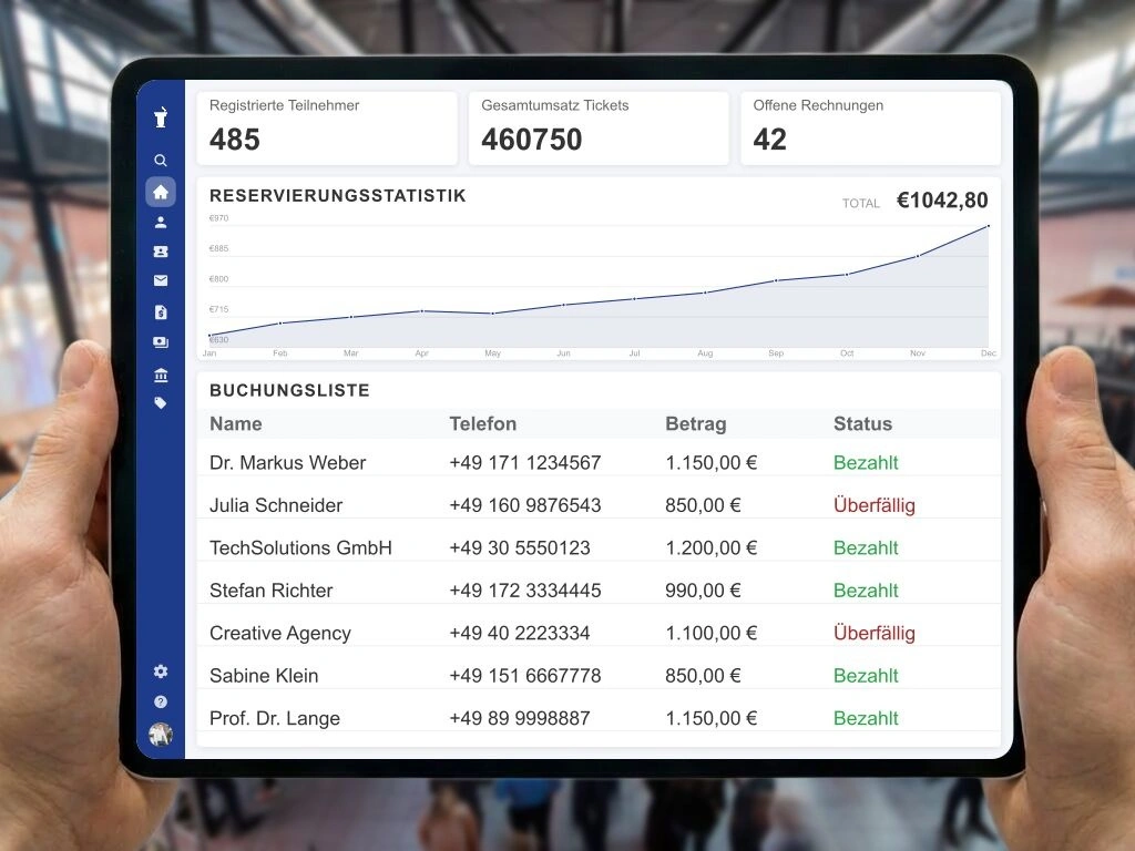 Digitale Teilnehmerverwaltung und automatisierte Rechnungsstellung für Großveranstaltungen und Tagungen