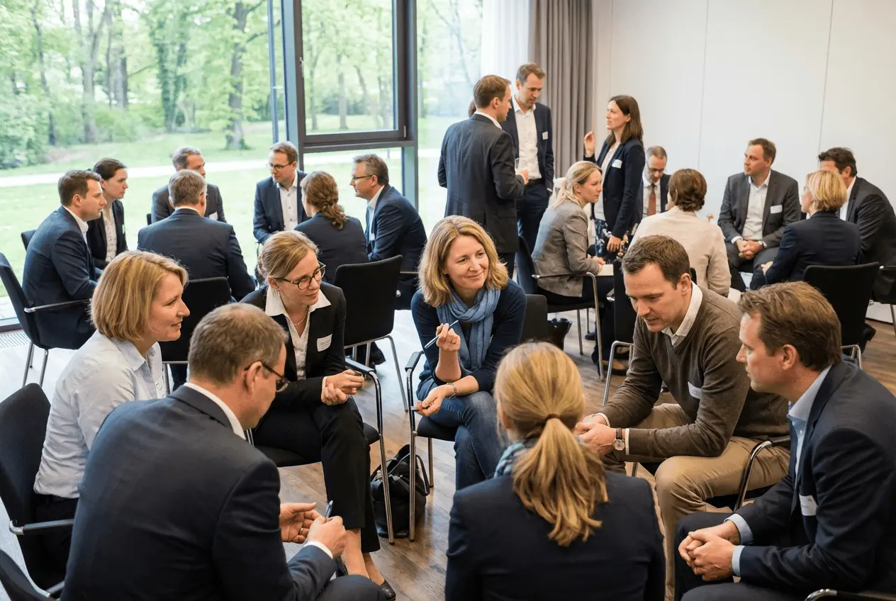 Gruppe von Menschen bei einem Mindset Coaching und Persönlichkeitsentwicklung Retreat