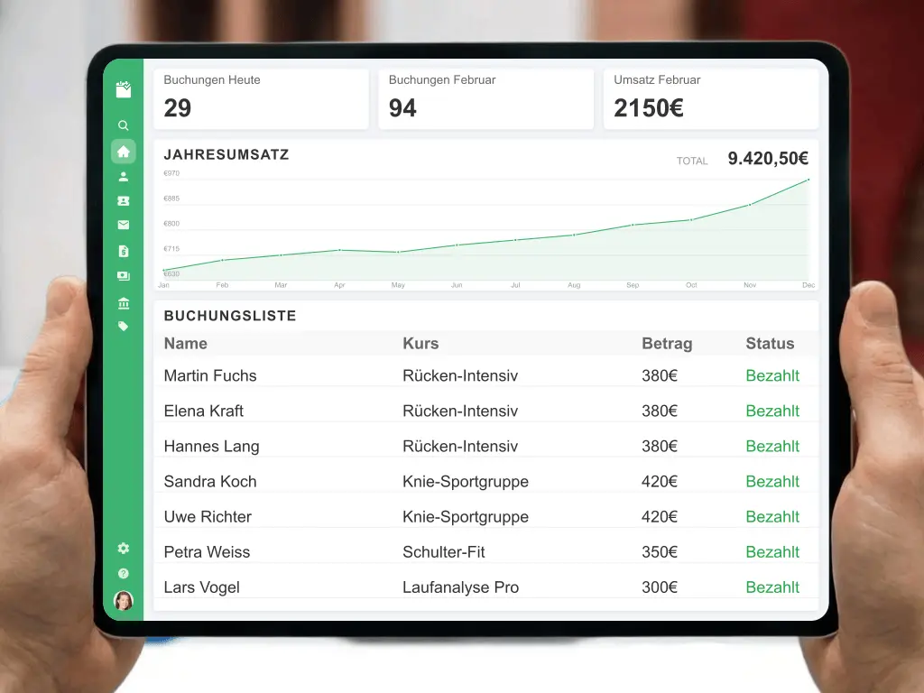 Verkauf von IGeL Leistungen und Massage Gutscheinen sowie Anmeldung für Präventionskurse und Rückenschule in der Physiotherapie
