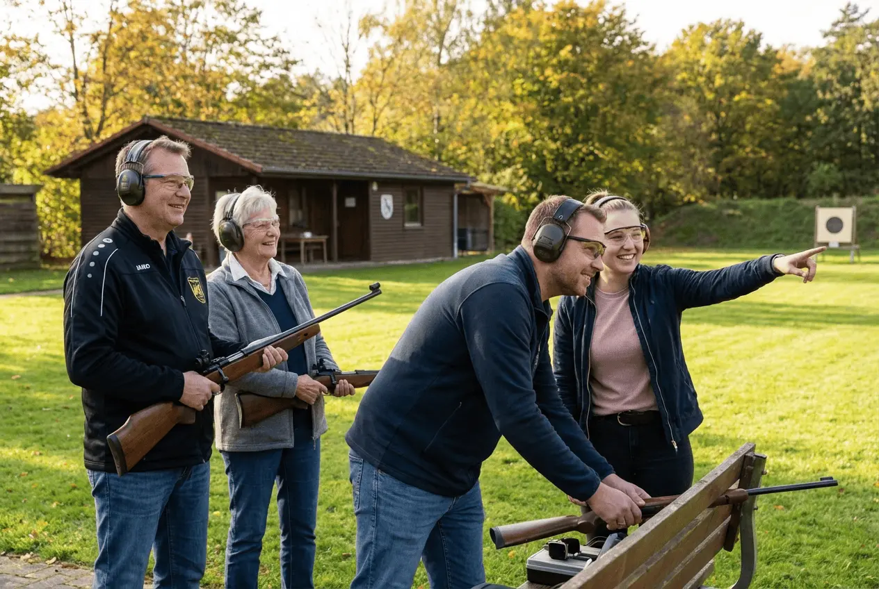 Schießstand mit digitaler Anzeige der Bahnbelegung und Tablet zur Steuerung und Reservierung