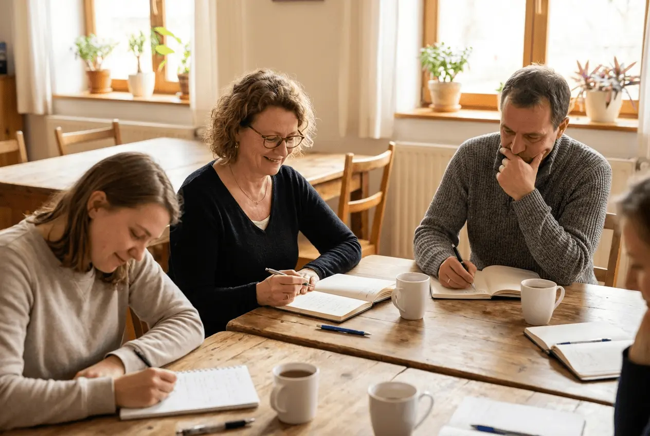 Therapeutin bei der digitalen Verwaltung von Schreibkursen und Patientenakten am Computer