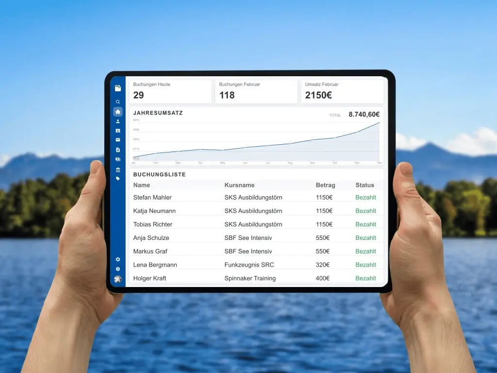 Moderne Segelschule Marketing und Online Kursbuchung für Törns und Theorieseminare