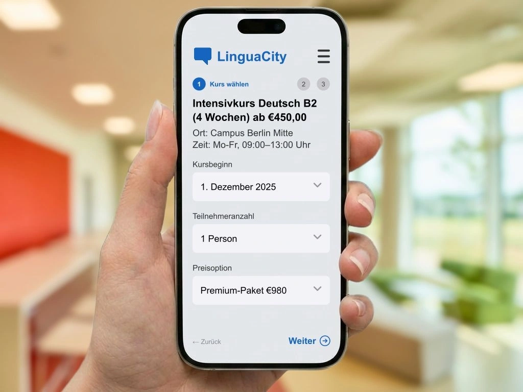 Online Buchungssystem für Sprachkurse Nachhilfe und Einstufungstests in Sprachschulen