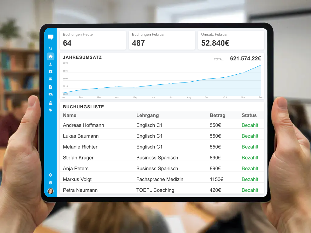 Digitale Rechnungsstellung E-Rechnung und Zahlungsabwicklung für Sprachkurse
