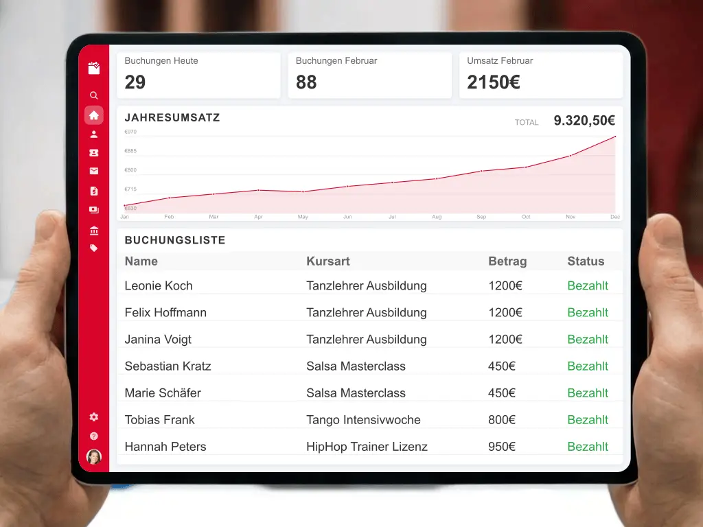 Online Bezahlung für Tanzkurse und digitale E-Rechnung Verwaltung für Tanzlehrer