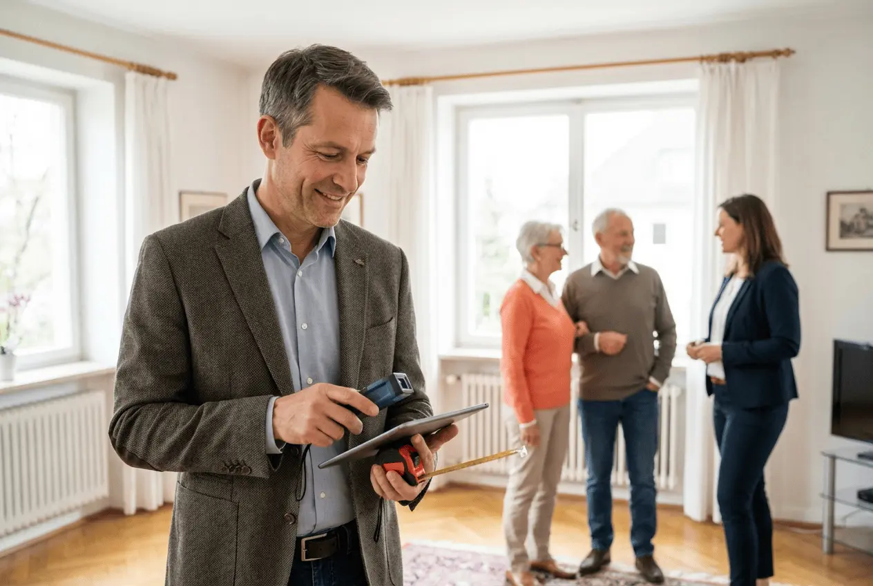 Sachverständiger für Immobilienbewertung bei der digitalen Planung von Ortsterminen und Gutachtenerstellung