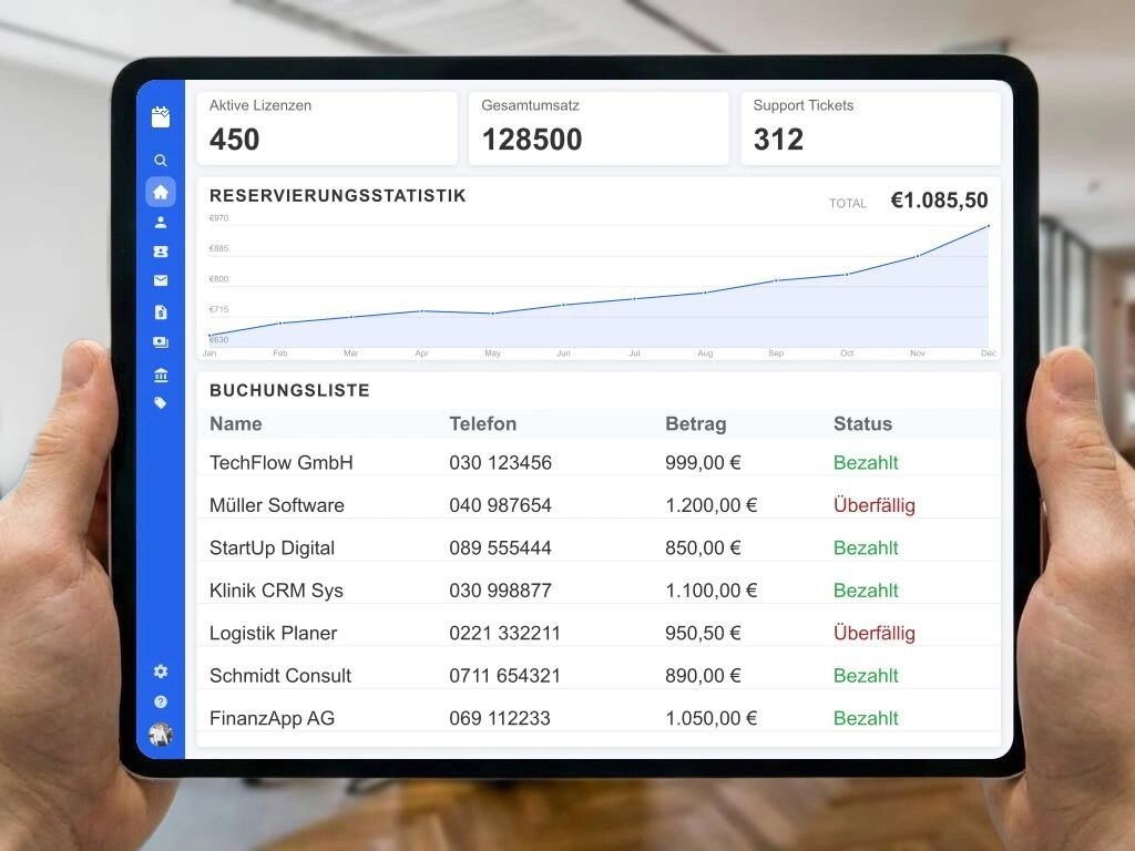 Kombinierte Online Terminbuchung und Kursverwaltung mit integrierter E-Rechnung kompatibler Finanzbuchhaltung