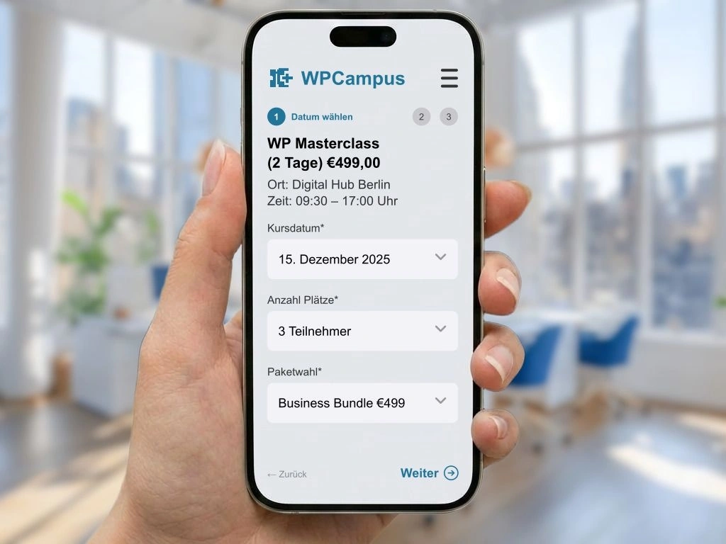 Nahtlose WordPress Kursbuchungssystem Integration ohne Plugin Konflikte für Online-Seminare