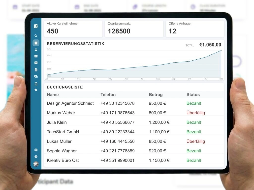 Automatisierte E-Rechnung und Teilnehmerverwaltung Workflow für WordPress Kursseiten