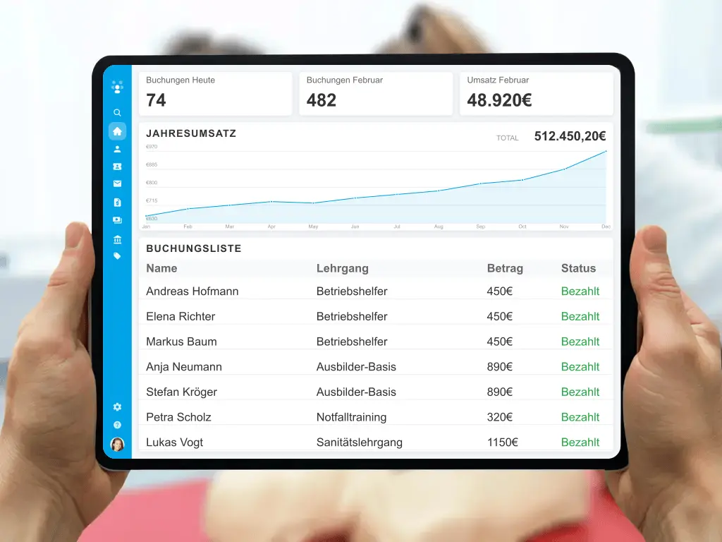 Online Kursbuchungssystem mit Zahlungsabwicklung und Warteliste für mehr Umsatz