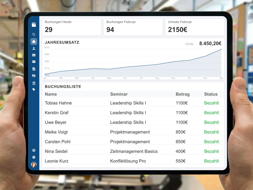 Online-Bezahlsysteme für Seminarbuchungen mit automatischer E-Rechnungserstellung und Finanzbuchhaltung