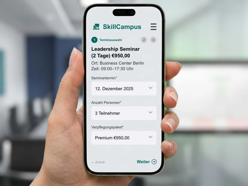 Digitales Dashboard für Seminarverwaltung mit automatischer Teilnehmerliste und Wartelistenfunktion für Workshops und Schulungen