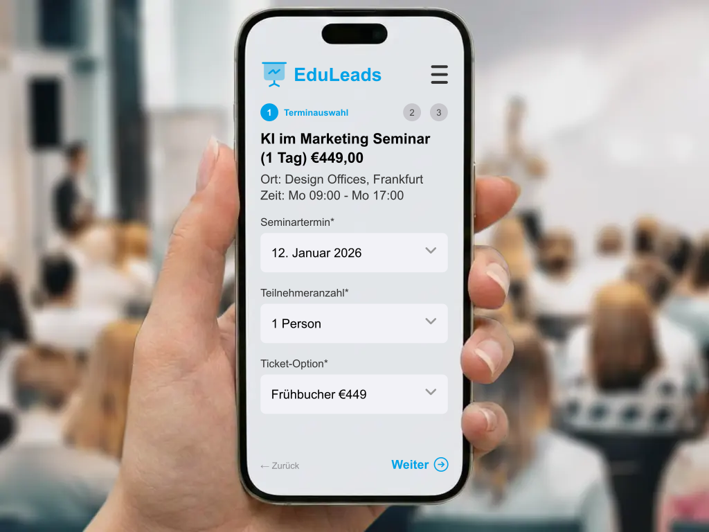 Digitales Dashboard für Seminarverwaltung mit automatischer Teilnehmerliste und Wartelistenfunktion für Workshops und Schulungen