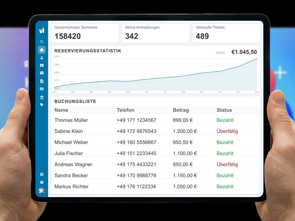 Automatisierte E-Rechnung Erstellung und sicheres Finanzmanagement für Online Seminarbuchungen
