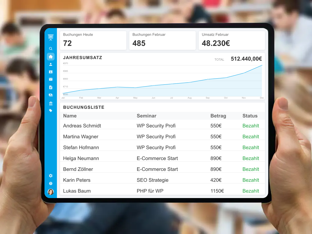 Automatisierte E-Rechnung Erstellung und sicheres Finanzmanagement für Online Seminarbuchungen