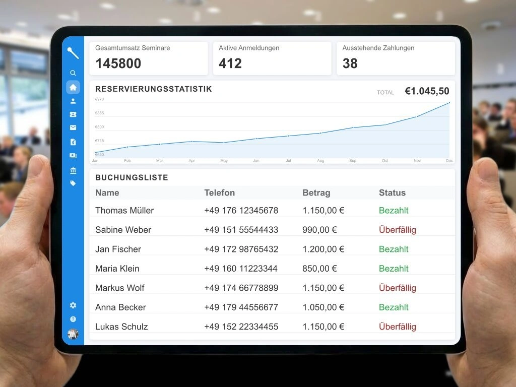 Automatisierte Rechnungsstellung E-Rechnung und Online-Zahlungsabwicklung für Seminarveranstalter mit DATEV-Schnittstelle