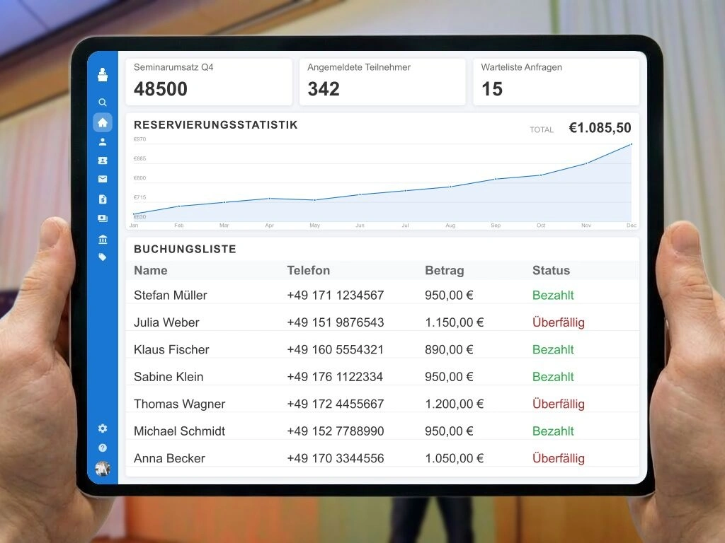 Automatisierte E-Rechnung und digitale Teilnehmerliste für B2B Seminare und Fortbildungen GoBD konform