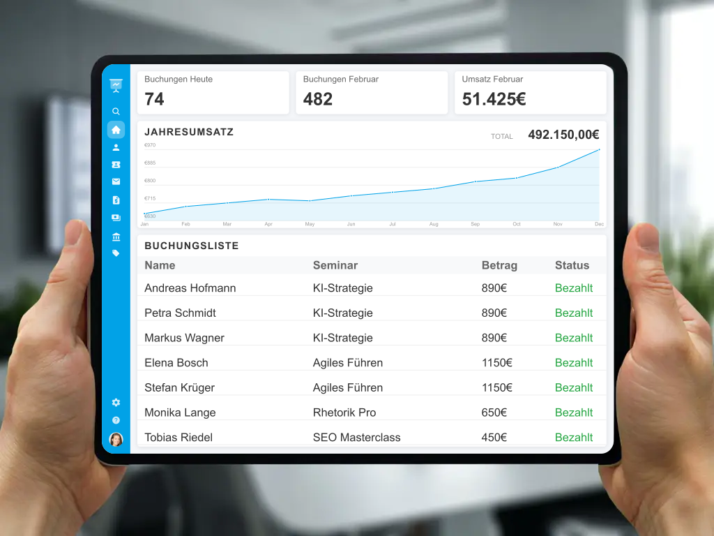 Automatisierte E-Rechnung Erstellung und digitale Teilnehmerliste für Seminarveranstalter und Bildungsanbieter